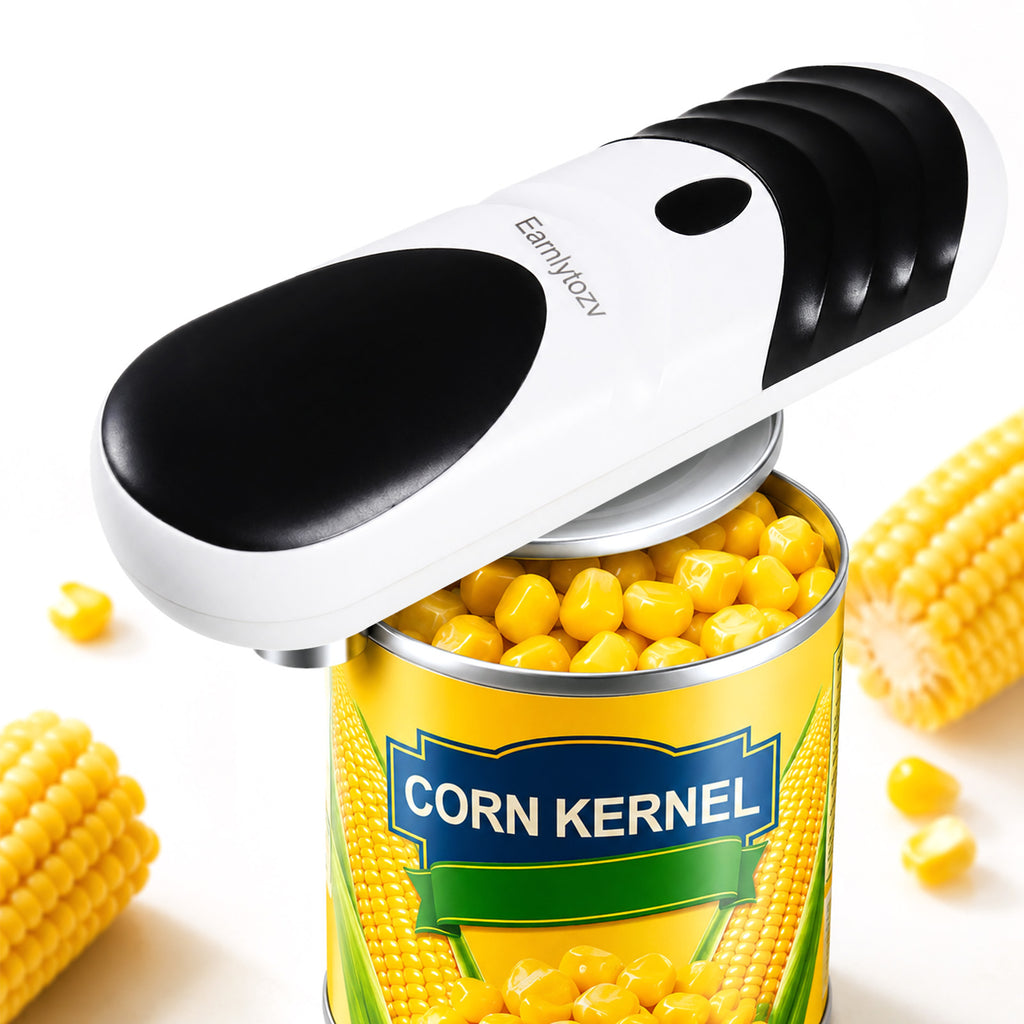 Eamystar Safe‑Edge Can Opener | One‑Touch Smooth Opening | Fits Round, Square & Oval Cans | Ergonomic Design for Seniors, Arthritic Hands & Kids | No Sharp Edges, Safer Food Contact