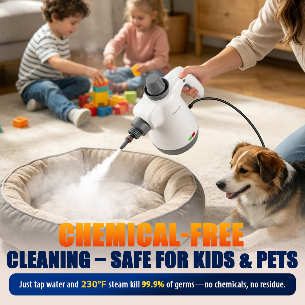 Earnlytozv Multi‑Purpose Steam Cleaner | 230°F Chemical‑Free Steam Kills 99.9% Germs | One Tool for Kitchen, Bath, Glass, Grout, Car & Pet Gear | Extra‑Large Tank for Longer Steam