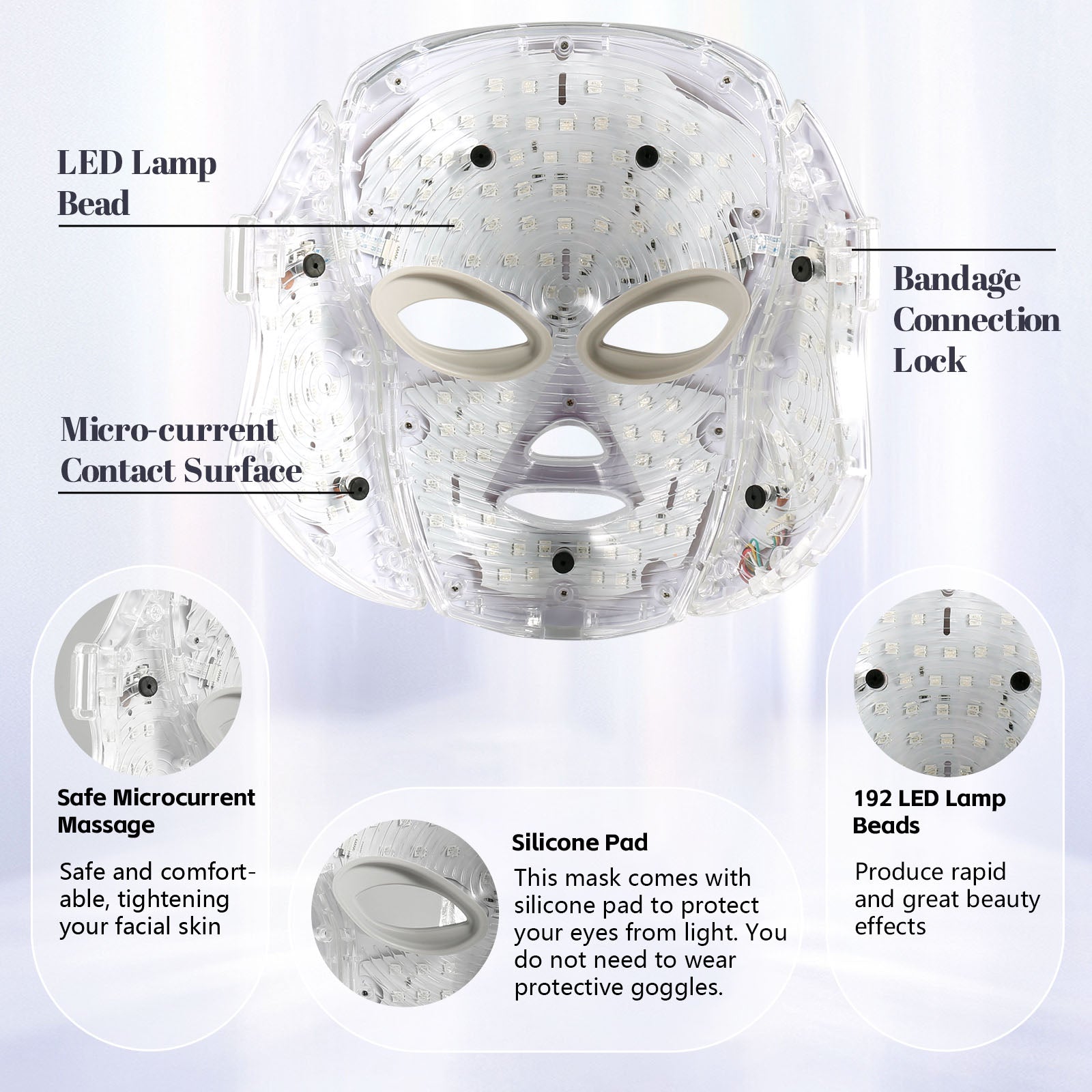 Livynest Red Light Therapy Mask for Face, LED Face Mask Light Therapy for Wrinkles & Acne, Wireless 4 Modes, Anti Aging Device for Smoother, Clearer Skin with 660nm 850nm Infrared